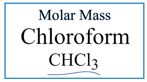 Chlorine: Chlorine is a chemical element with the atomic number 17. . Molar mass of chloroform
